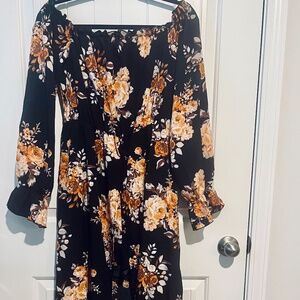 Womens Black Floral Maxi Romper